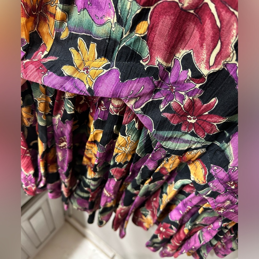 Vintage Petite Sophisticate Floral Dress  100% Rayon Size 2 - Picture 5 of 9